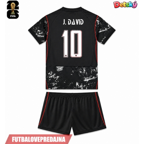 Lacne Dětský Futbalové dres Kanada Jonathan David #10 MS 2026 Krátky Rukáv - Preč (+ trenírky)